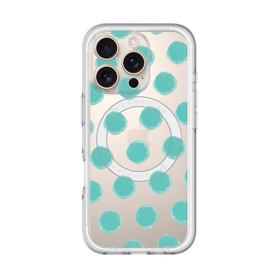 スリムプロテクションプレミアムケース with MagSafe［ オリジナル - 推し色水玉 - グリーン ］
