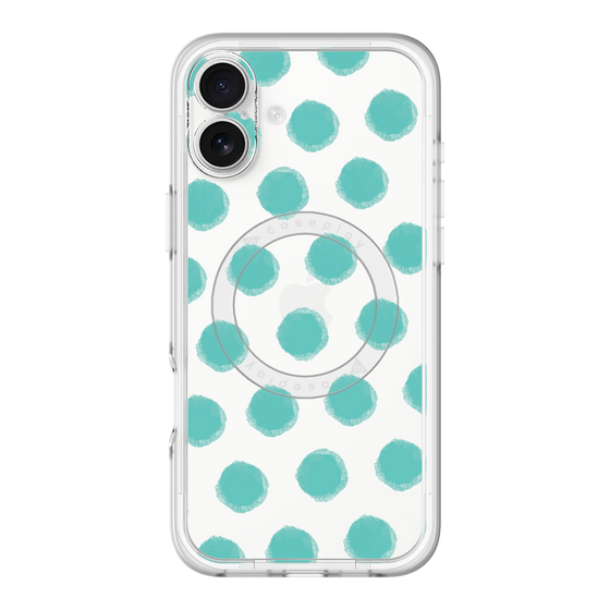 スリムプロテクションプレミアムケース with MagSafe［ オリジナル - 推し色水玉 - グリーン ］