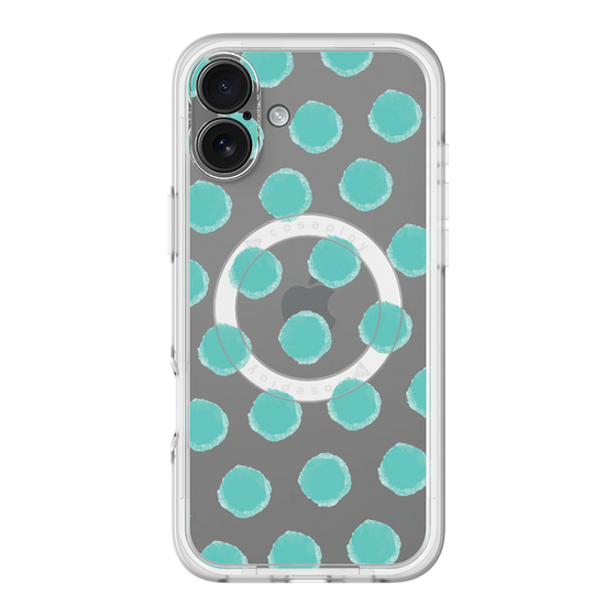 スリムプロテクションプレミアムケース with MagSafe［ オリジナル - 推し色水玉 - グリーン ］