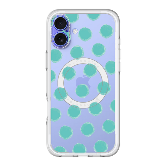 スリムプロテクションプレミアムケース with MagSafe［ オリジナル - 推し色水玉 - グリーン ］