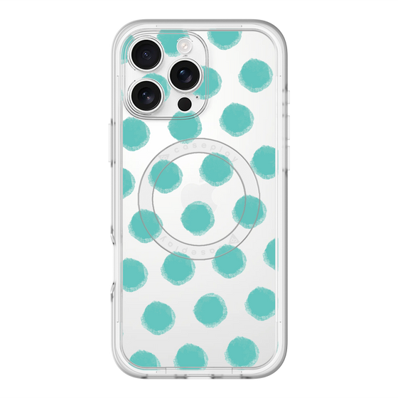 スリムプロテクションプレミアムケース with MagSafe［ オリジナル - 推し色水玉 - グリーン ］