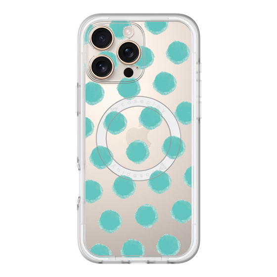 スリムプロテクションプレミアムケース with MagSafe［ オリジナル - 推し色水玉 - グリーン ］