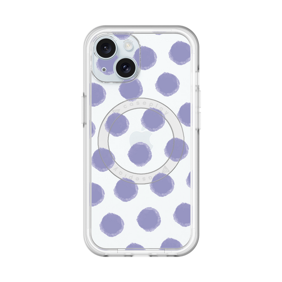 スリムプロテクションプレミアムケース with MagSafe［ オリジナル - 推し色水玉 - パープル ］