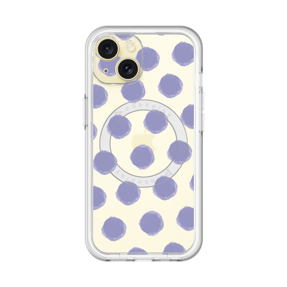 スリムプロテクションプレミアムケース with MagSafe［ オリジナル - 推し色水玉 - パープル ］