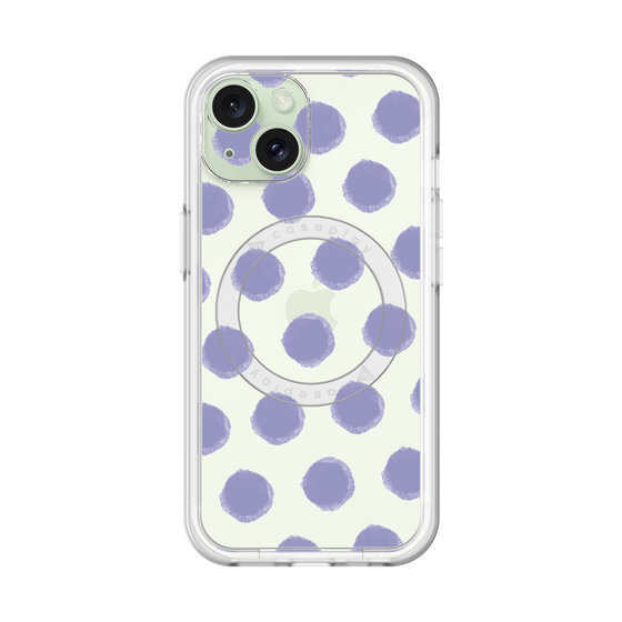 スリムプロテクションプレミアムケース with MagSafe［ オリジナル - 推し色水玉 - パープル ］