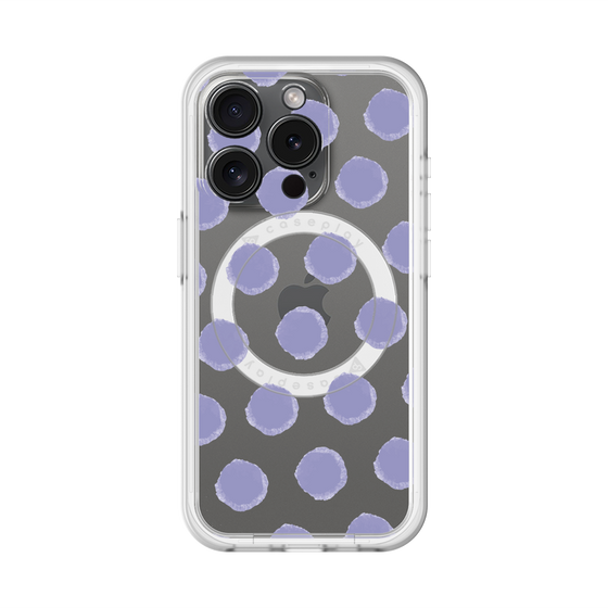 スリムプロテクションプレミアムケース with MagSafe［ オリジナル - 推し色水玉 - パープル ］