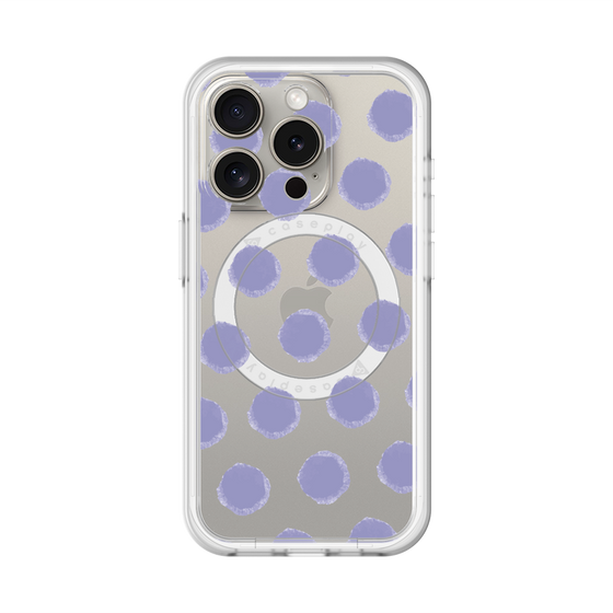 スリムプロテクションプレミアムケース with MagSafe［ オリジナル - 推し色水玉 - パープル ］