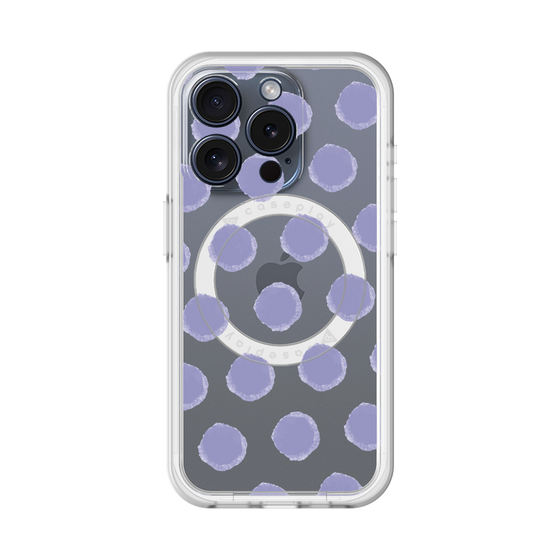 スリムプロテクションプレミアムケース with MagSafe［ オリジナル - 推し色水玉 - パープル ］