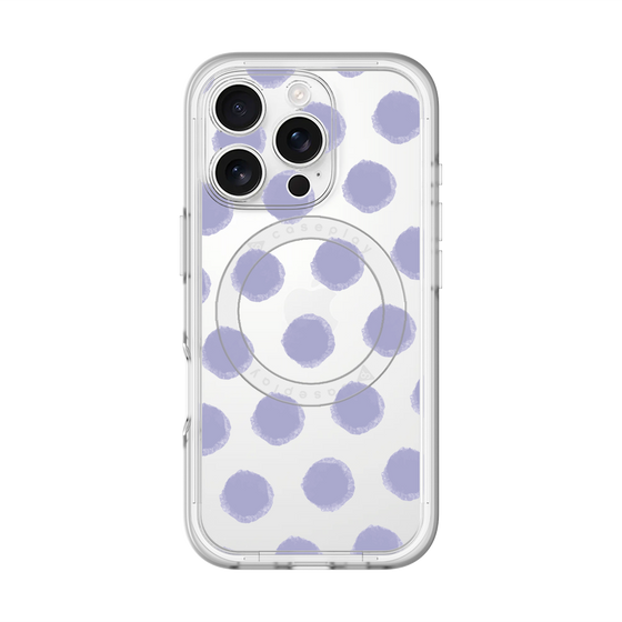 スリムプロテクションプレミアムケース with MagSafe［ オリジナル - 推し色水玉 - パープル ］