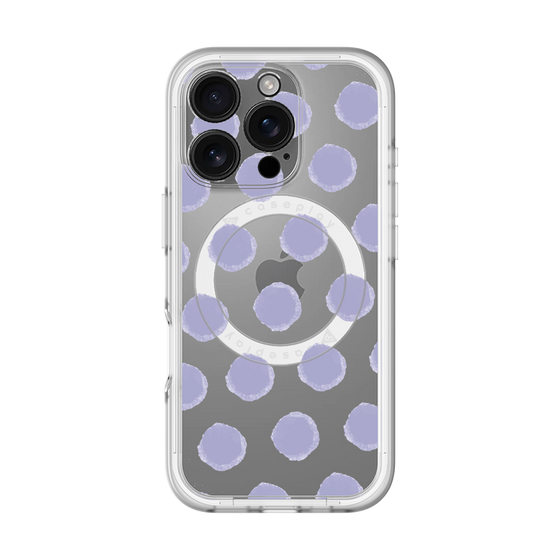 スリムプロテクションプレミアムケース with MagSafe［ オリジナル - 推し色水玉 - パープル ］