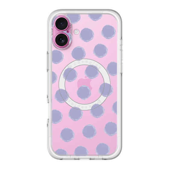 スリムプロテクションプレミアムケース with MagSafe［ オリジナル - 推し色水玉 - パープル ］