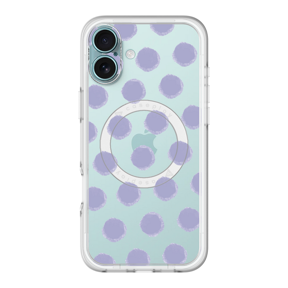 スリムプロテクションプレミアムケース with MagSafe［ オリジナル - 推し色水玉 - パープル ］