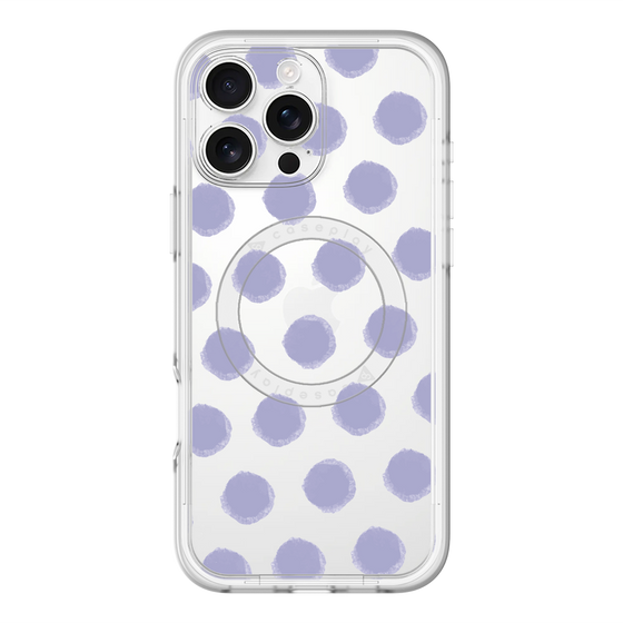 スリムプロテクションプレミアムケース with MagSafe［ オリジナル - 推し色水玉 - パープル ］