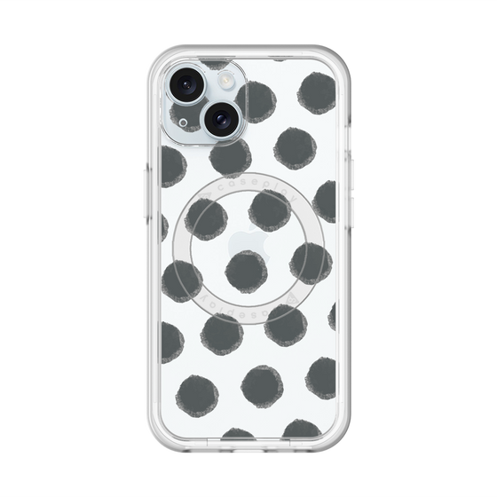 スリムプロテクションプレミアムケース with MagSafe［ オリジナル - 推し色水玉 - ブラック ］