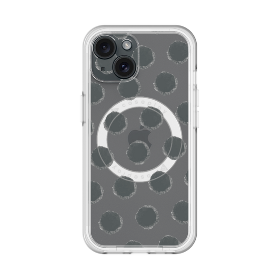 スリムプロテクションプレミアムケース with MagSafe［ オリジナル - 推し色水玉 - ブラック ］