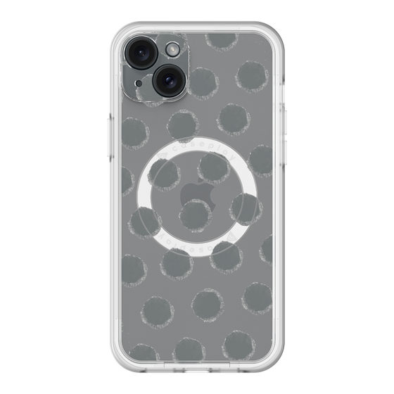 スリムプロテクションプレミアムケース with MagSafe［ オリジナル - 推し色水玉 - ブラック ］