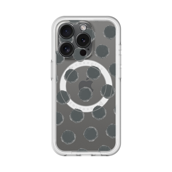 スリムプロテクションプレミアムケース with MagSafe［ オリジナル - 推し色水玉 - ブラック ］