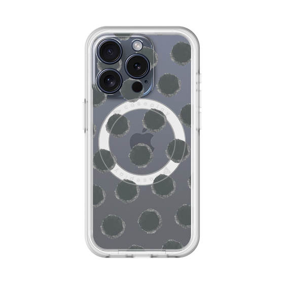 スリムプロテクションプレミアムケース with MagSafe［ オリジナル - 推し色水玉 - ブラック ］