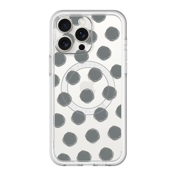 スリムプロテクションプレミアムケース with MagSafe［ オリジナル - 推し色水玉 - ブラック ］