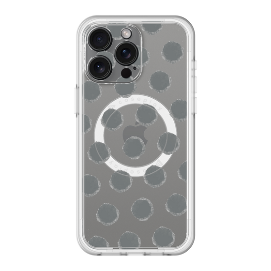 スリムプロテクションプレミアムケース with MagSafe［ オリジナル - 推し色水玉 - ブラック ］