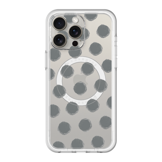 スリムプロテクションプレミアムケース with MagSafe［ オリジナル - 推し色水玉 - ブラック ］