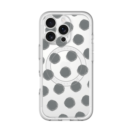 スリムプロテクションプレミアムケース with MagSafe［ オリジナル - 推し色水玉 - ブラック ］