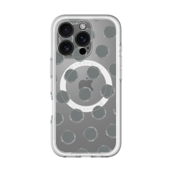 スリムプロテクションプレミアムケース with MagSafe［ オリジナル - 推し色水玉 - ブラック ］