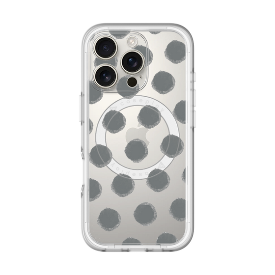 スリムプロテクションプレミアムケース with MagSafe［ オリジナル - 推し色水玉 - ブラック ］