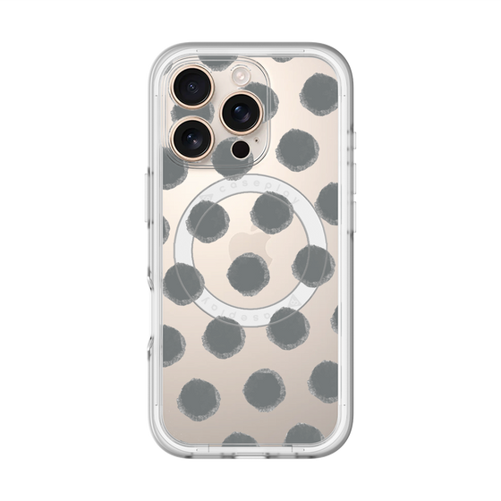 スリムプロテクションプレミアムケース with MagSafe［ オリジナル - 推し色水玉 - ブラック ］