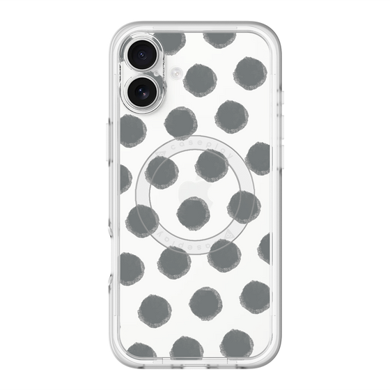 スリムプロテクションプレミアムケース with MagSafe［ オリジナル - 推し色水玉 - ブラック ］