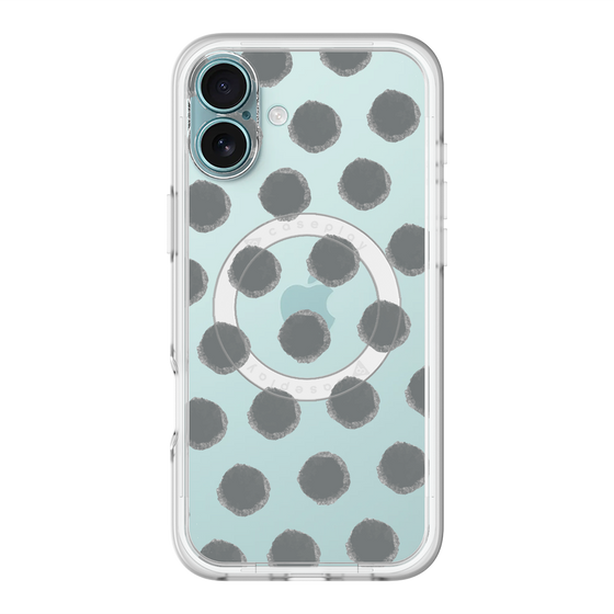 スリムプロテクションプレミアムケース with MagSafe［ オリジナル - 推し色水玉 - ブラック ］