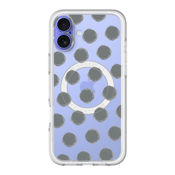 スリムプロテクションプレミアムケース with MagSafe［ オリジナル - 推し色水玉 - ブラック ］