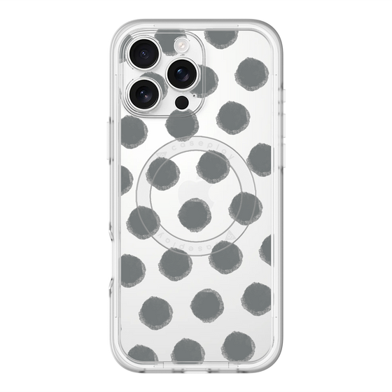 スリムプロテクションプレミアムケース with MagSafe［ オリジナル - 推し色水玉 - ブラック ］