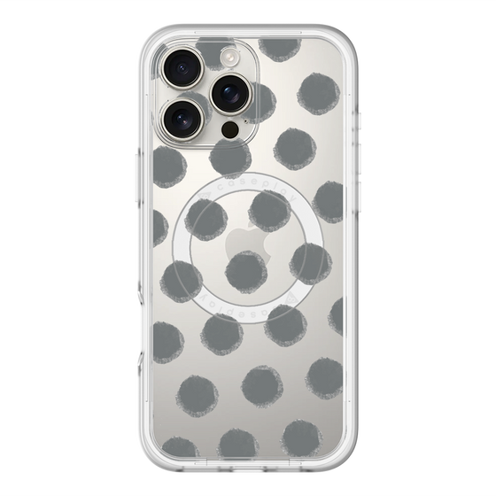 スリムプロテクションプレミアムケース with MagSafe［ オリジナル - 推し色水玉 - ブラック ］