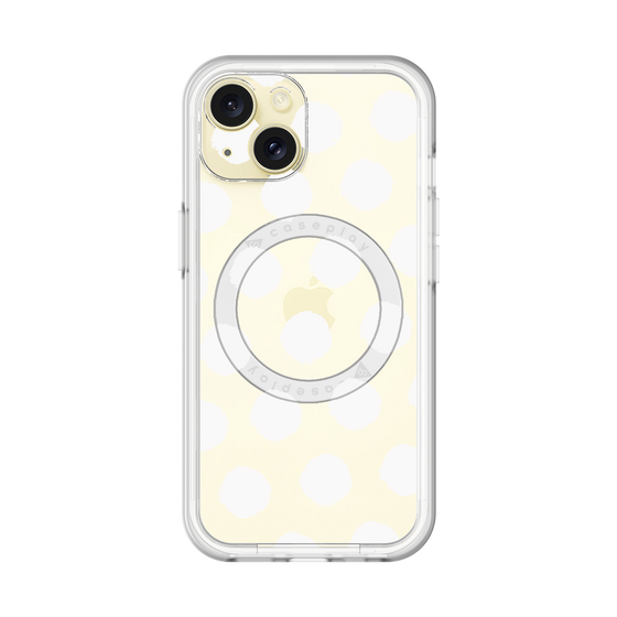 スリムプロテクションプレミアムケース with MagSafe［ オリジナル - 推し色水玉 - ホワイト ］