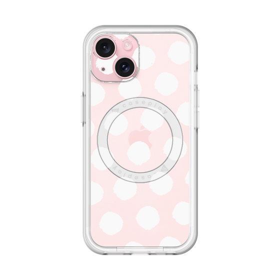 スリムプロテクションプレミアムケース with MagSafe［ オリジナル - 推し色水玉 - ホワイト ］