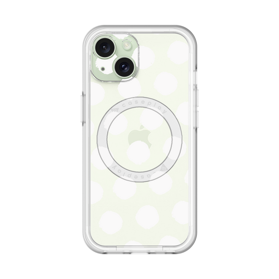 スリムプロテクションプレミアムケース with MagSafe［ オリジナル - 推し色水玉 - ホワイト ］