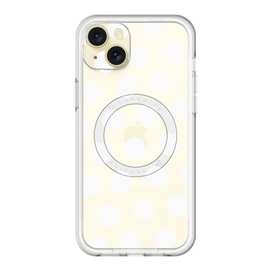 スリムプロテクションプレミアムケース with MagSafe［ オリジナル - 推し色水玉 - ホワイト ］