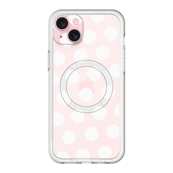 スリムプロテクションプレミアムケース with MagSafe［ オリジナル - 推し色水玉 - ホワイト ］