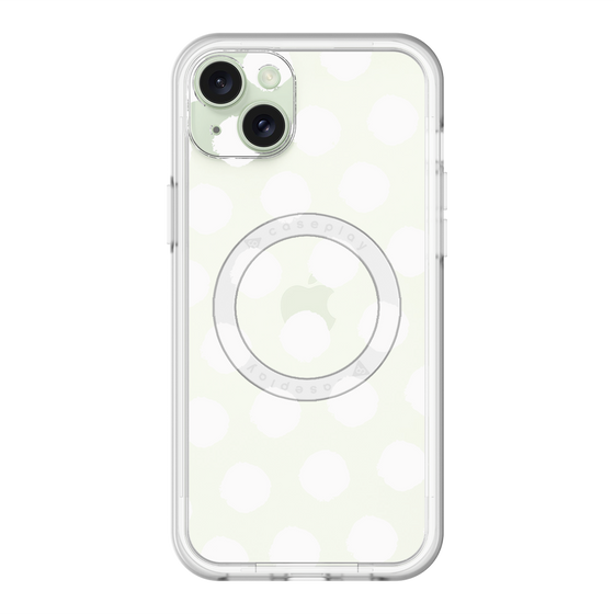 スリムプロテクションプレミアムケース with MagSafe［ オリジナル - 推し色水玉 - ホワイト ］