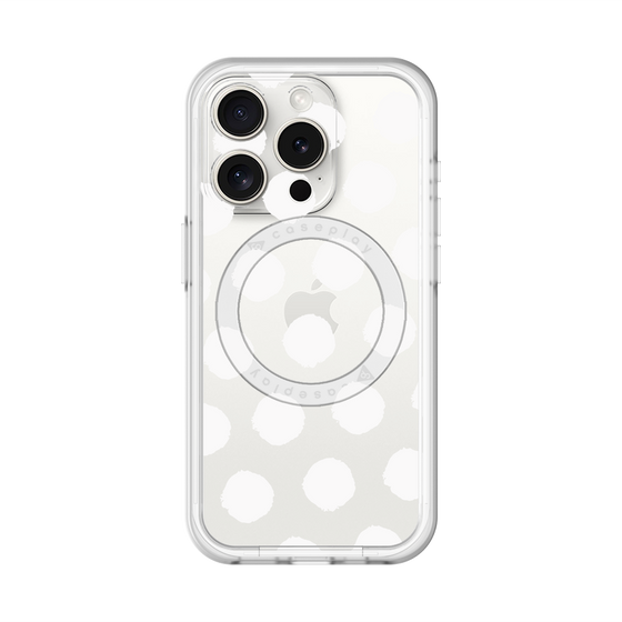 スリムプロテクションプレミアムケース with MagSafe［ オリジナル - 推し色水玉 - ホワイト ］