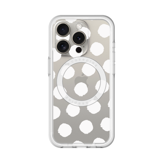 スリムプロテクションプレミアムケース with MagSafe［ オリジナル - 推し色水玉 - ホワイト ］