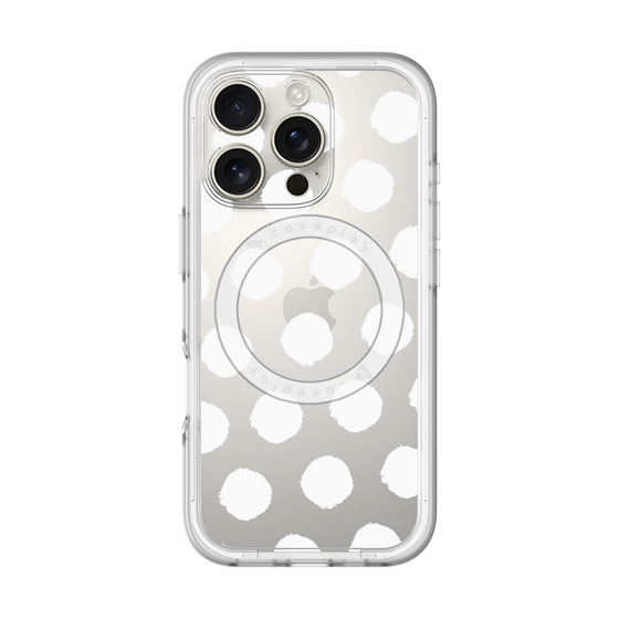 スリムプロテクションプレミアムケース with MagSafe［ オリジナル - 推し色水玉 - ホワイト ］