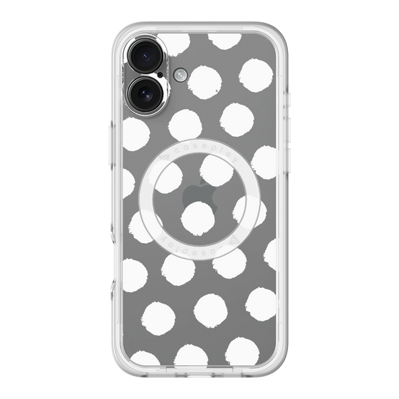 スリムプロテクションプレミアムケース with MagSafe［ オリジナル - 推し色水玉 - ホワイト ］