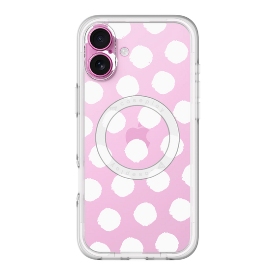 スリムプロテクションプレミアムケース with MagSafe［ オリジナル - 推し色水玉 - ホワイト ］