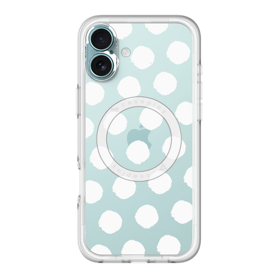 スリムプロテクションプレミアムケース with MagSafe［ オリジナル - 推し色水玉 - ホワイト ］