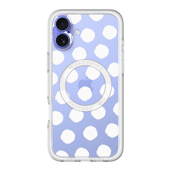 スリムプロテクションプレミアムケース with MagSafe［ オリジナル - 推し色水玉 - ホワイト ］