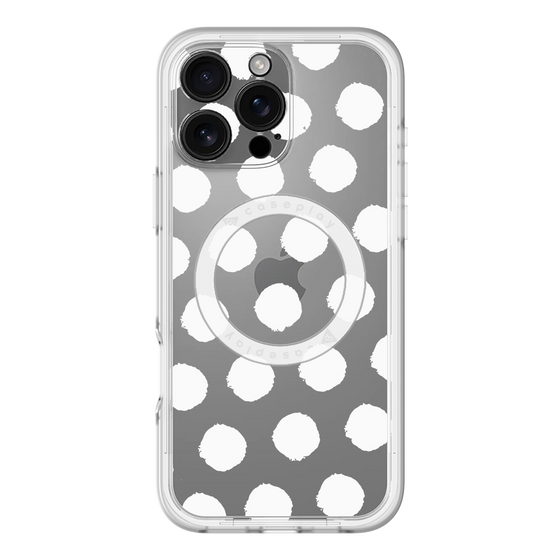 スリムプロテクションプレミアムケース with MagSafe［ オリジナル - 推し色水玉 - ホワイト ］