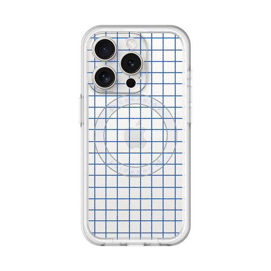 スリムプロテクションプレミアムケース with MagSafe［ オリジナル - 推し色チェック - ブルー ］