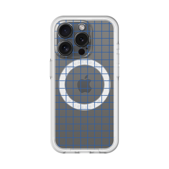スリムプロテクションプレミアムケース with MagSafe［ オリジナル - 推し色チェック - ブルー ］